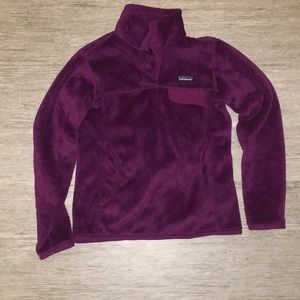 Patagonia purple fleece snap-t pullover